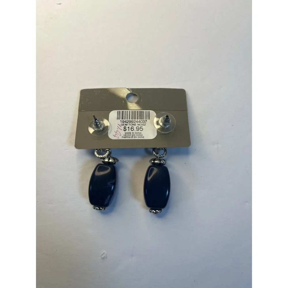 Chicos‎ Shimmering Rhinestones Dangle Earrings Blue New
